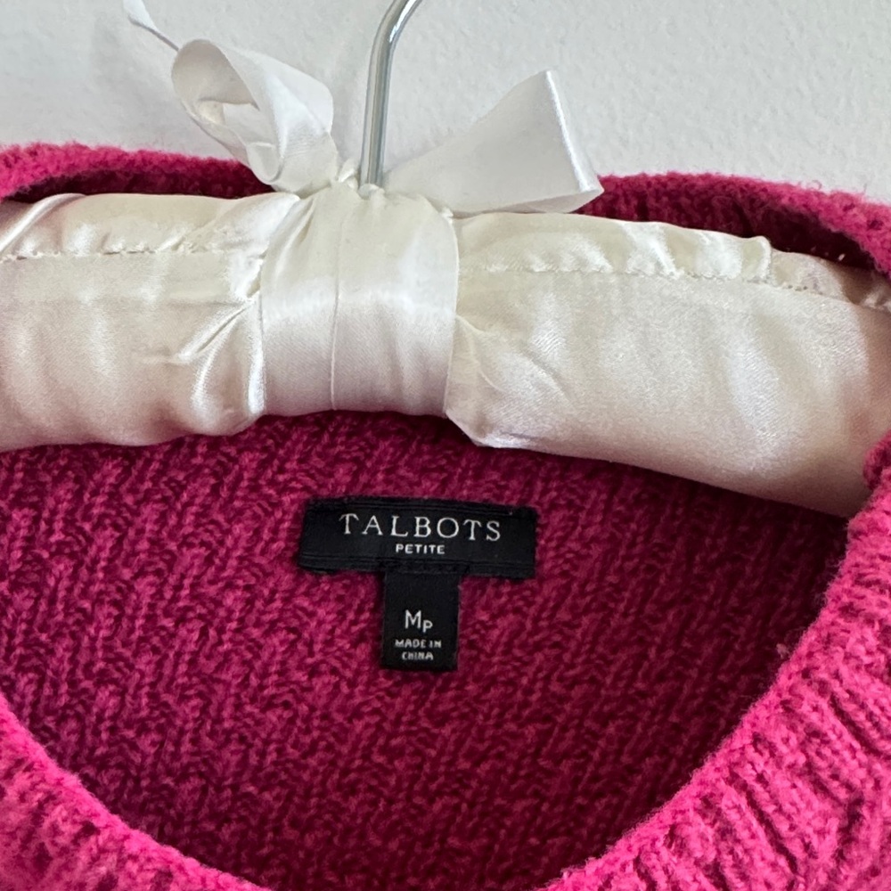 Talbots Warm Pink Sweater with Shoulder Buttons - Picture 3 of 10
